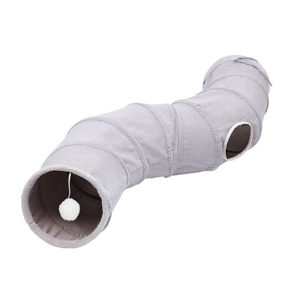 Double-layer Suede Cat Tunnel Tent for All Seasons