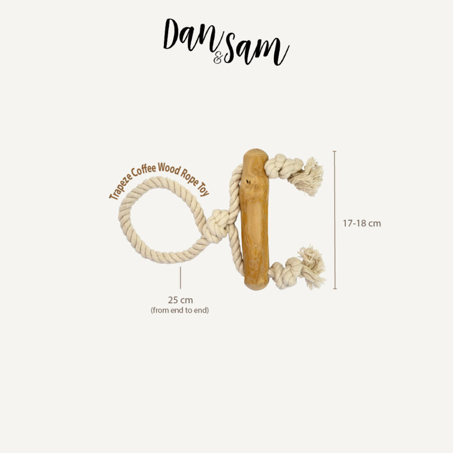 Dan & Sam Trapeze Coffee Wood Rope Toy