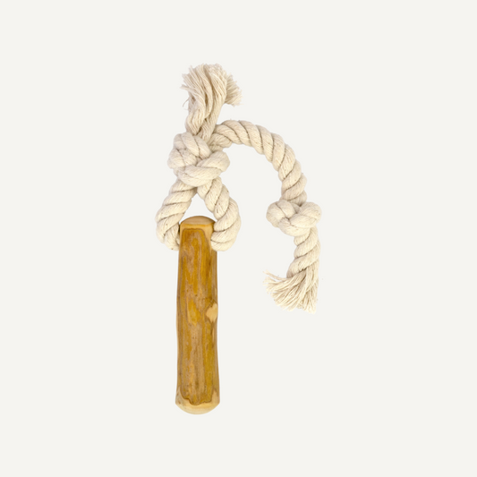 Dan & Sam Tugging Stick coffee wood rope toy