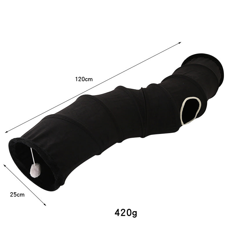 Double-layer Suede Cat Tunnel Tent for All Seasons