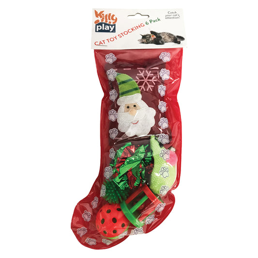 Kitty Play Christmas Cat Toy Stocking 6 Pack