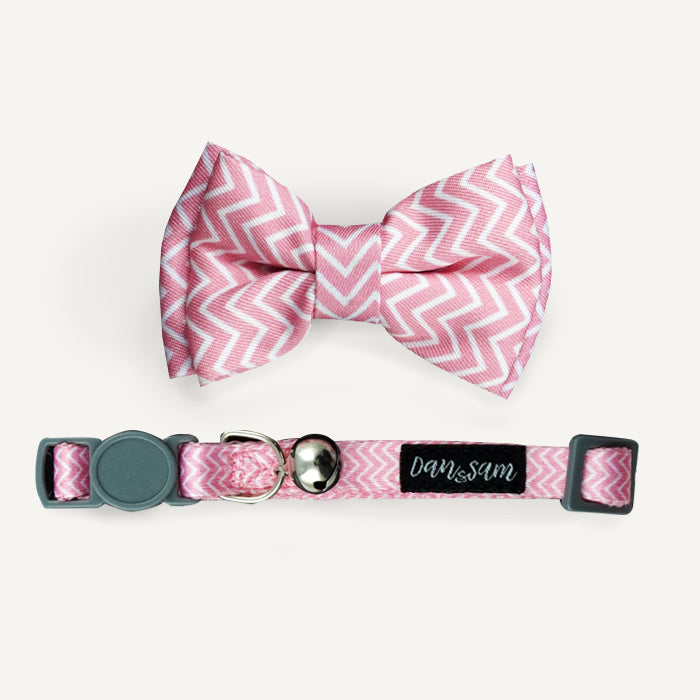 Dan & Sam Cat Collar & Bow Tie – Candy Floss