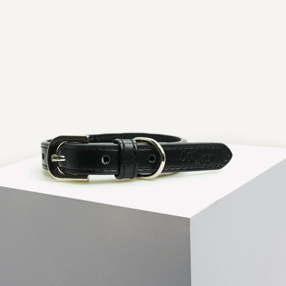 Dan & Sam Vegan Leather Dog Collar – Black