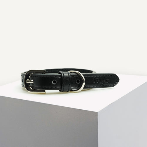 Dan & Sam Vegan Leather Dog Collar – Black