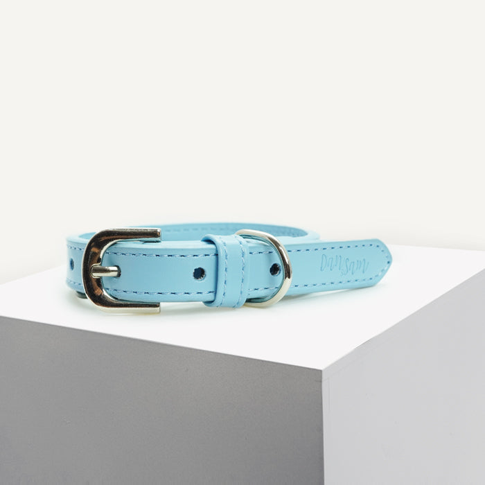 Dan & Sam Vegan Leather Dog Collar – Blue
