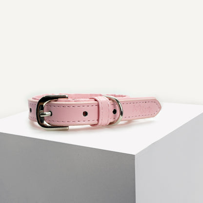 Dan & Sam Vegan Leather Dog Collar – Blush