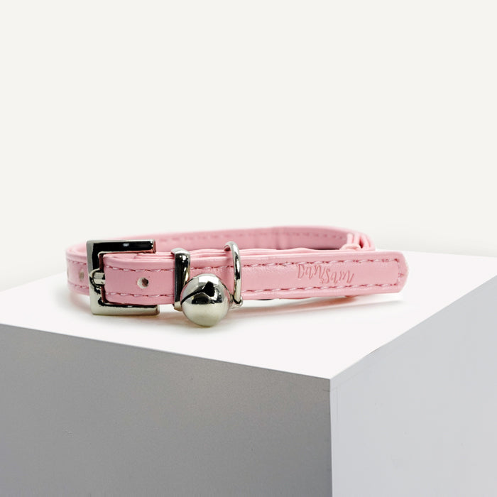 Dan & Sam Vegan Leather Cat Collar – Blush