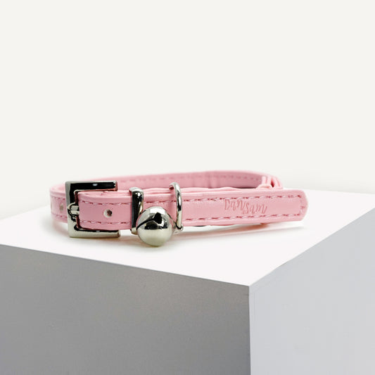 Dan & Sam Vegan Leather Cat Collar – Blush