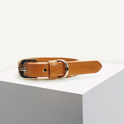 Dan & Sam Vegan Leather Dog Collar – Tan