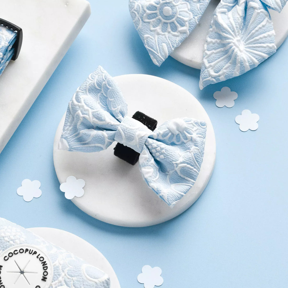 Cocopup London Dog Bow Tie – LUXE Baby Blue Flower