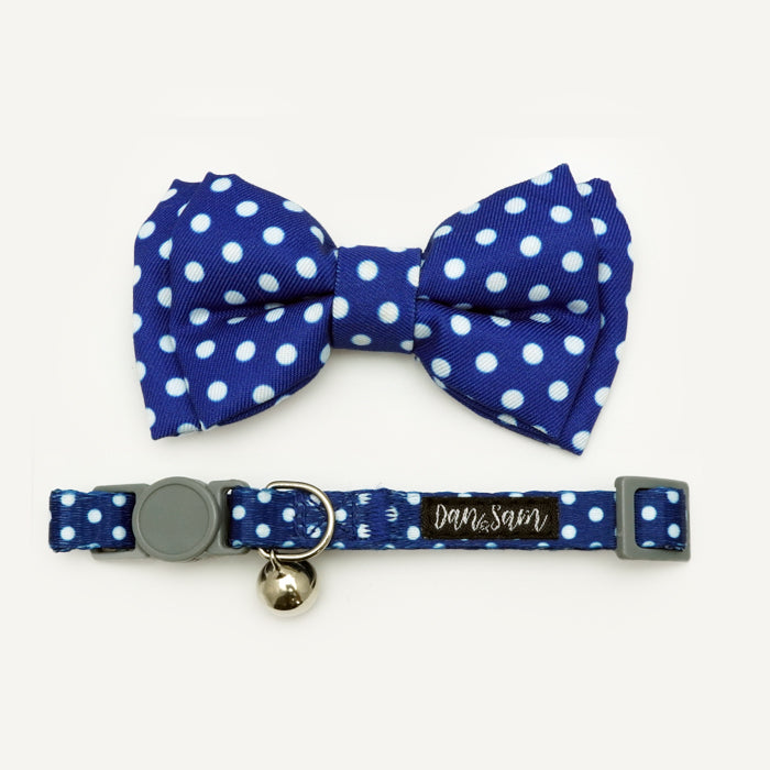 Dan & Sam Cat Collar & Bow Tie – Navy Dream