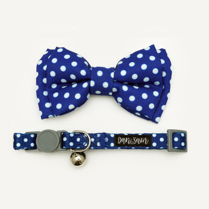 Dan & Sam Cat Collar & Bow Tie – Navy Dream
