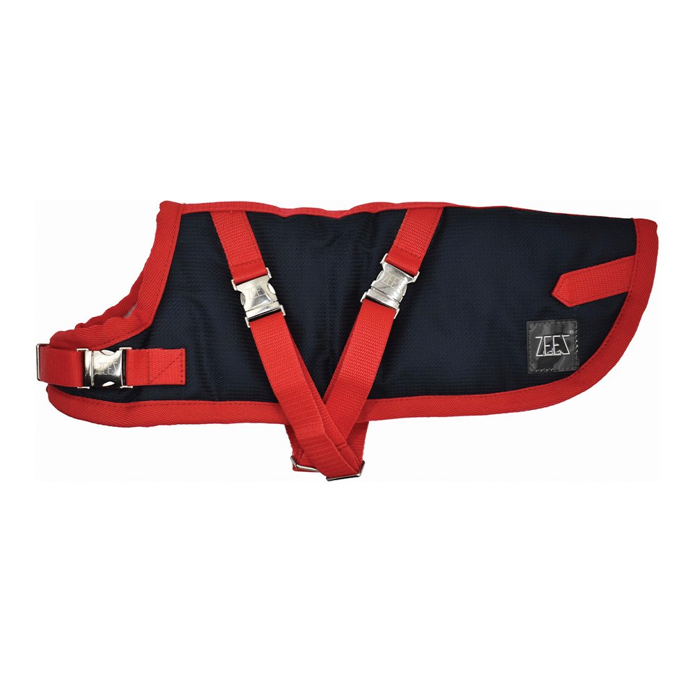 ZeeZ Supreme Dachshund Waterproof Dog Coat – Navy & Red