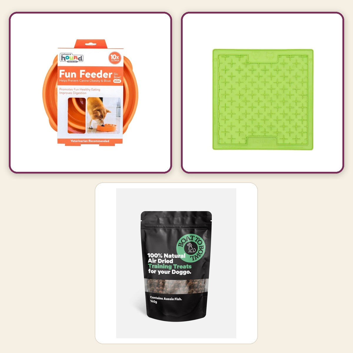 Boredom Buster Mini – Woof pack collage – Orange · Green