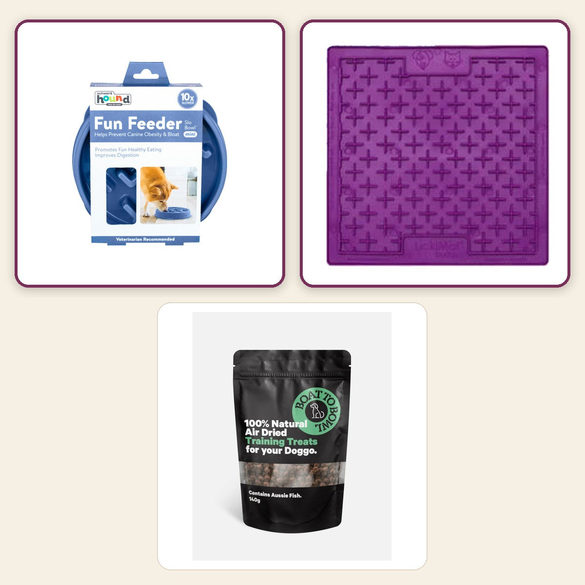 Boredom Buster Mini – Woof pack collage – Teal · Purple