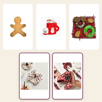 Christmas Gift Box – Woof pack collage – Ralphie Reindeer Sailor · Woofmas Pudding