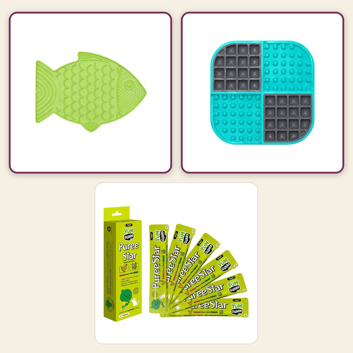 Calm Mini – Meow pack collage – Green · Turquoise