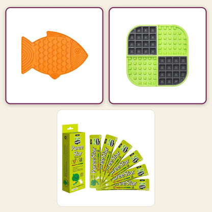 Calm Mini – Meow pack collage – Orange · Green
