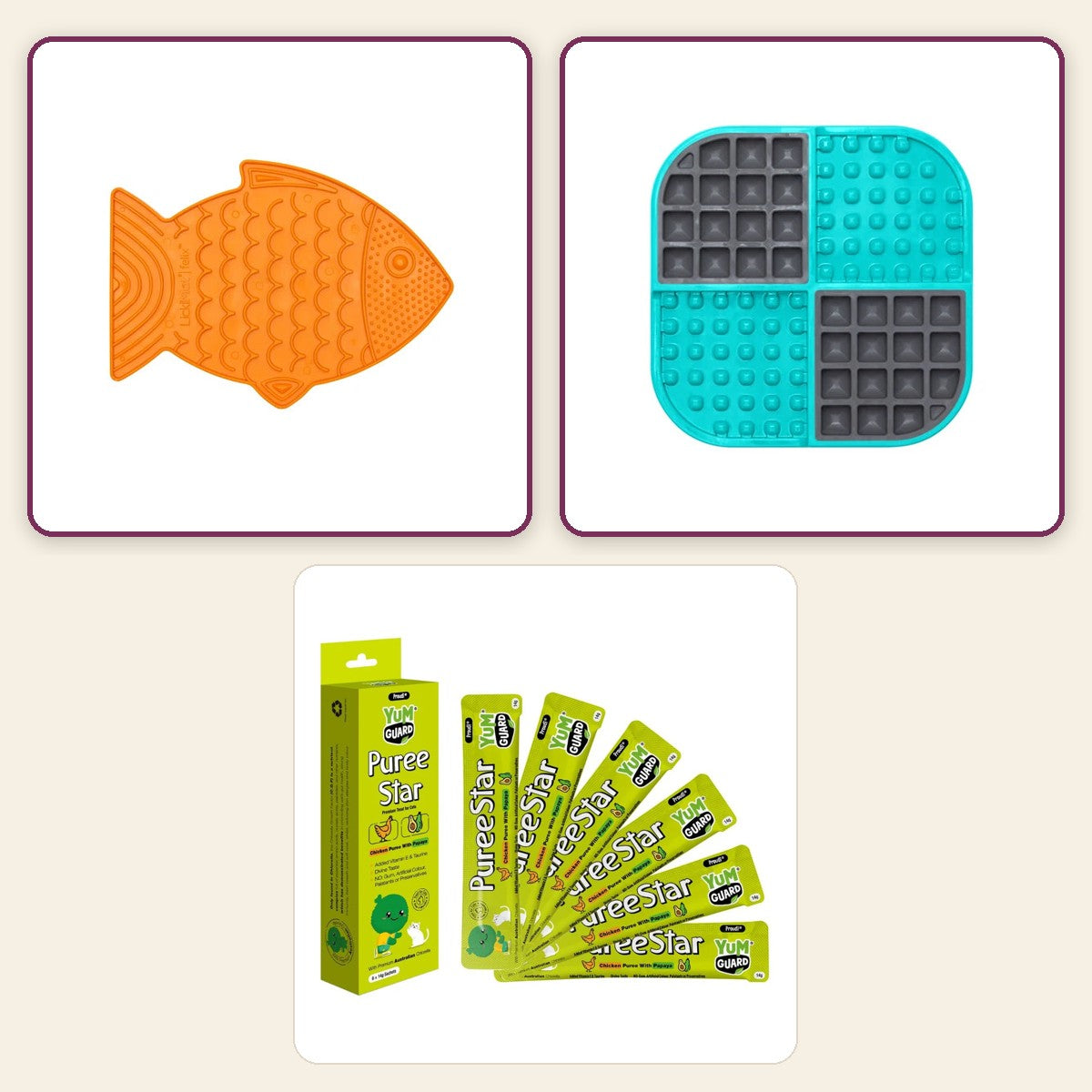 Calm Mini – Meow pack collage – Orange · Turquoise