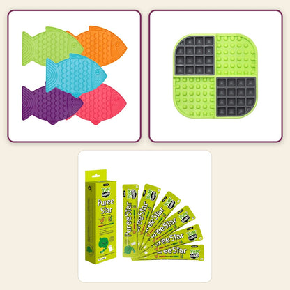 Calm Mini – Meow pack collage – Purple · Green