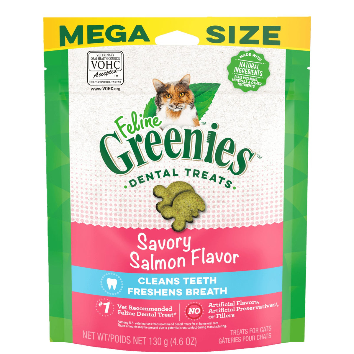 Feline Greenies Savoury Salmon Flavour 130g bag