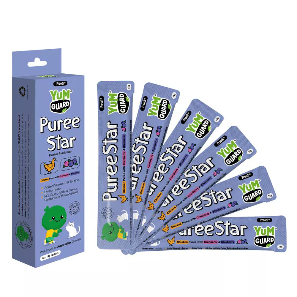 YumGuard Puree Star lickable cat treats
