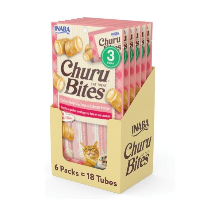 Inaba Churu Bites Tuna with Salmon, 6 packs (18 tubes)