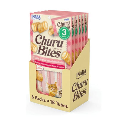 Inaba Churu Bites Tuna with Salmon, 6 packs (18 tubes)